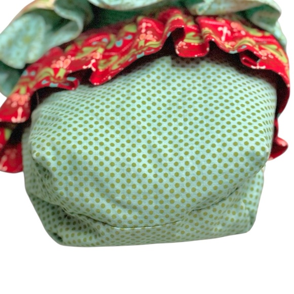 Hand Sewn Small Cotton Boho Ruffle Bucket Shoulder Bag - Picture 6 of 8